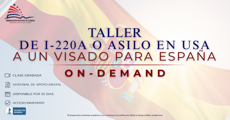 Product image for DE I-220A O ASILO EN USA A UN VISADO PARA ESPAÑA