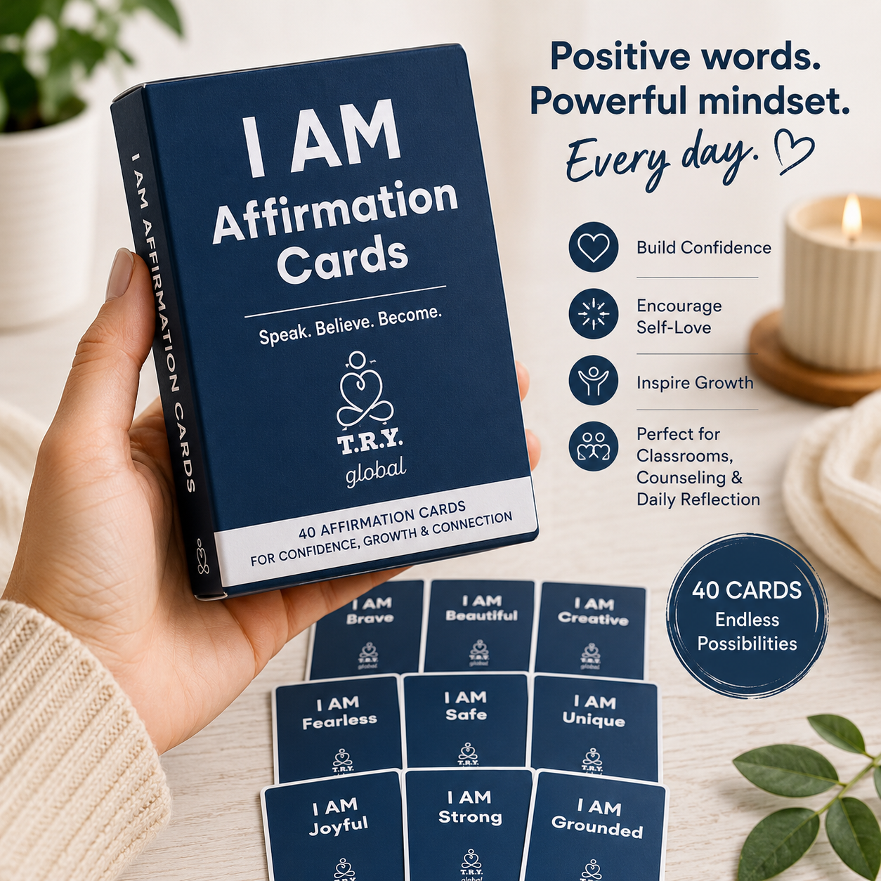 Product image for TRY Global I AM Affirmation Cards
