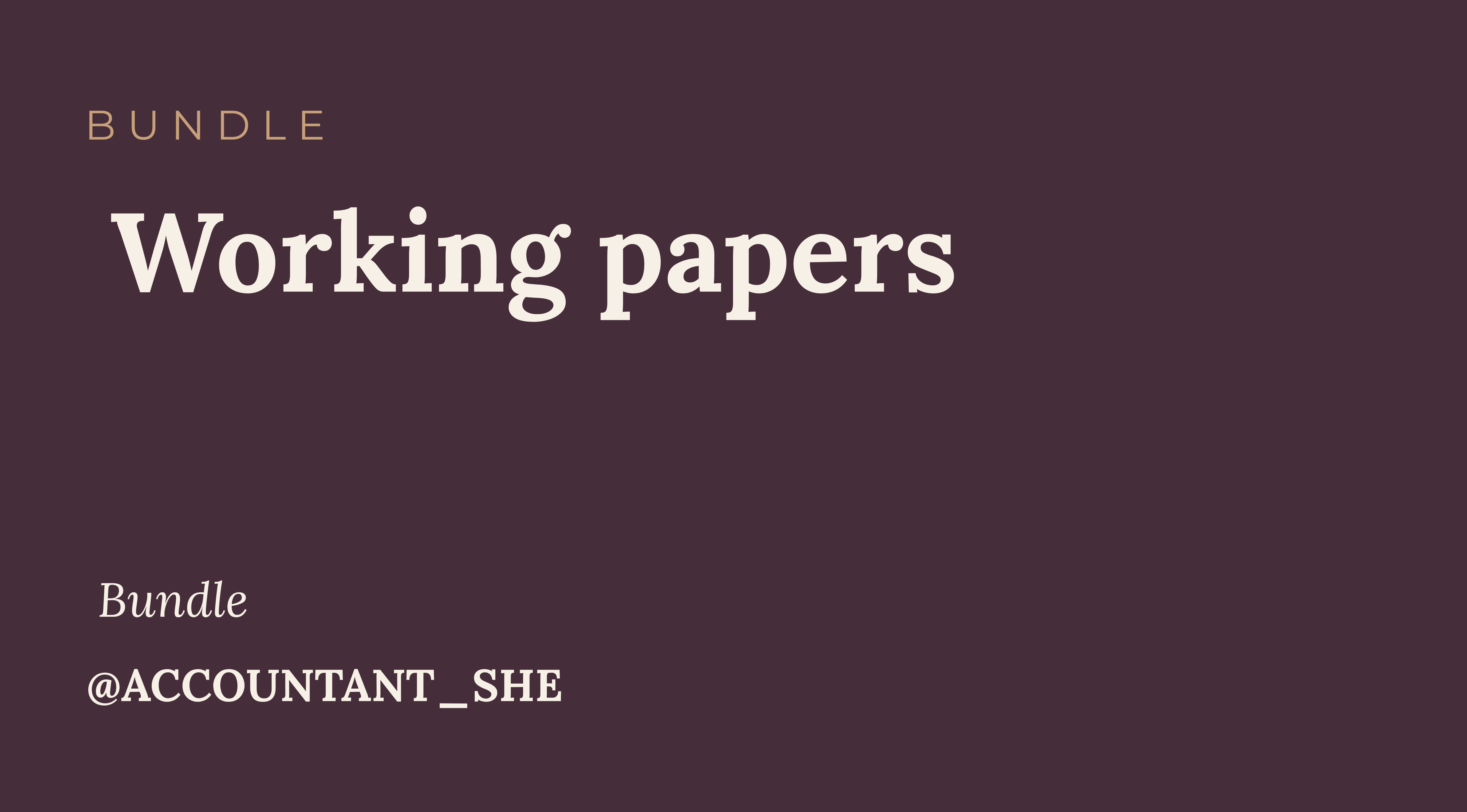 Product image for  Working papers - bundle 10% off