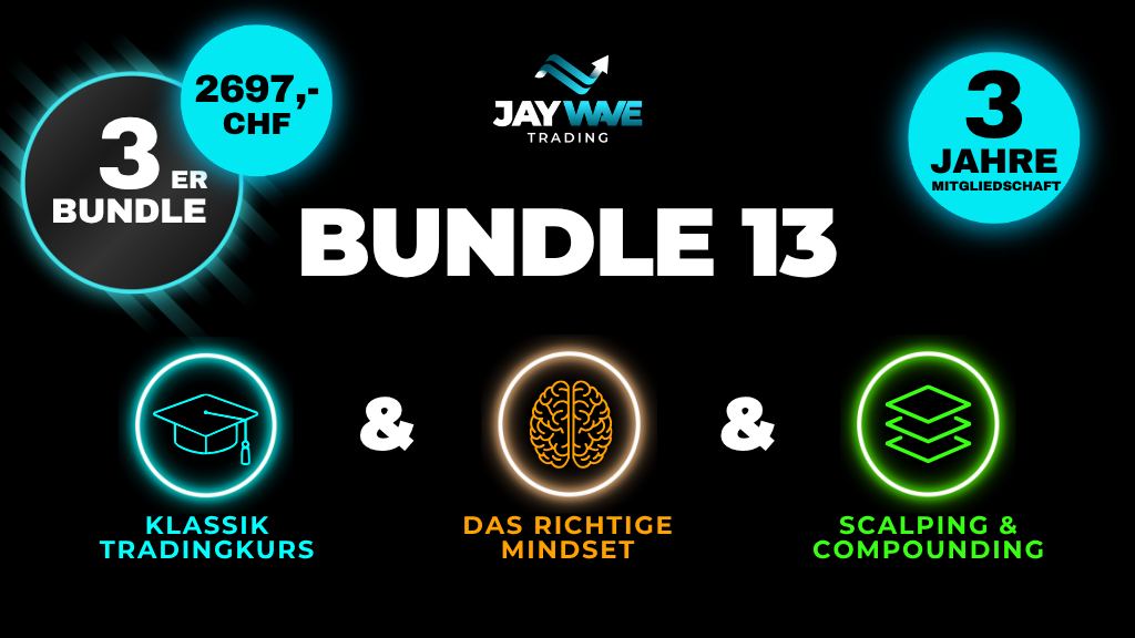 Product image for Bundle 13 - Klassik Tradingkurs + Das richtige Mindset + Scalping &amp; Compounding – 2’697 CHF – 3 Jahre Mitgliedschaft