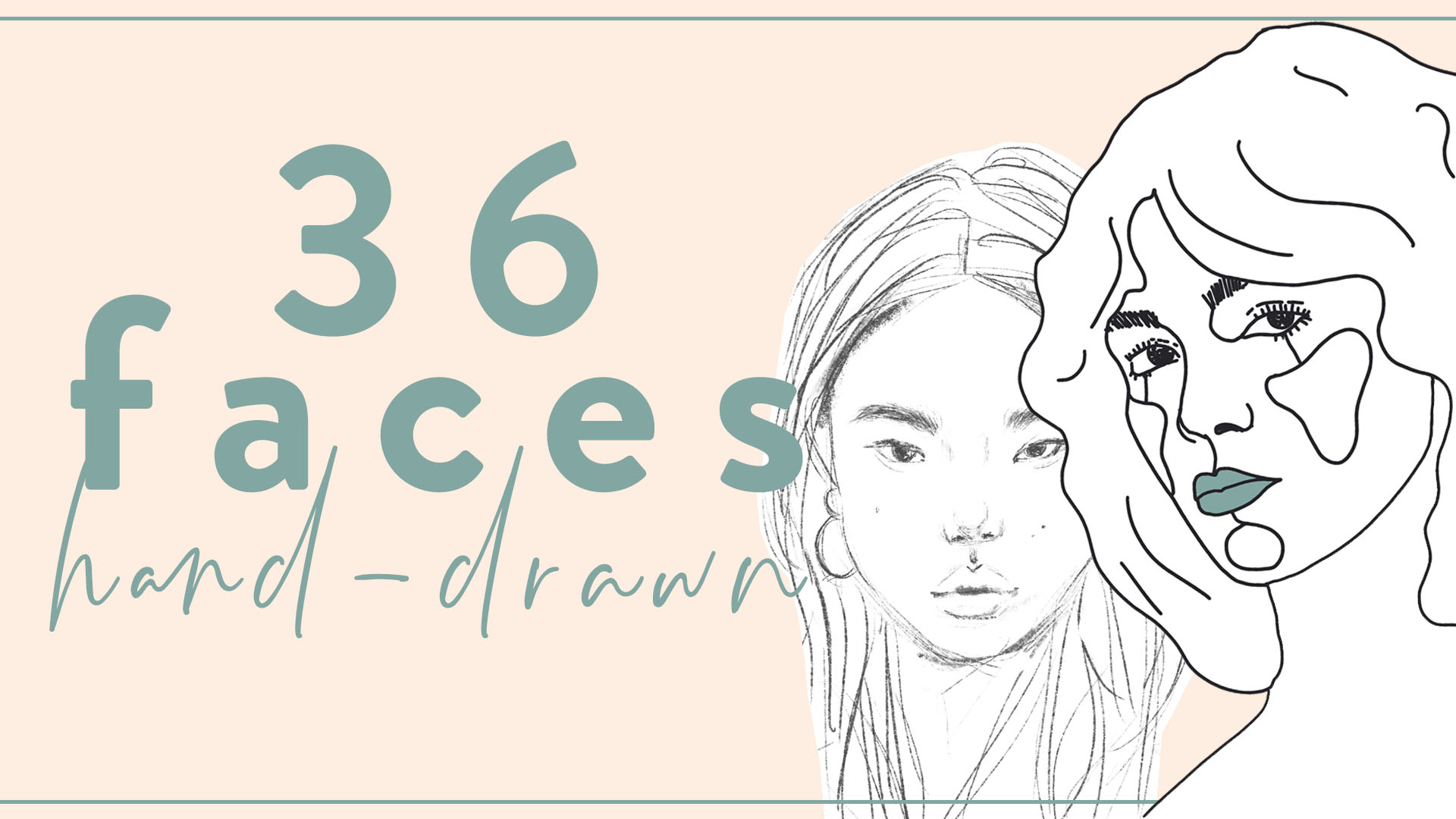 Product image for 36 Hand-drawn Faces {BESTSELLER}