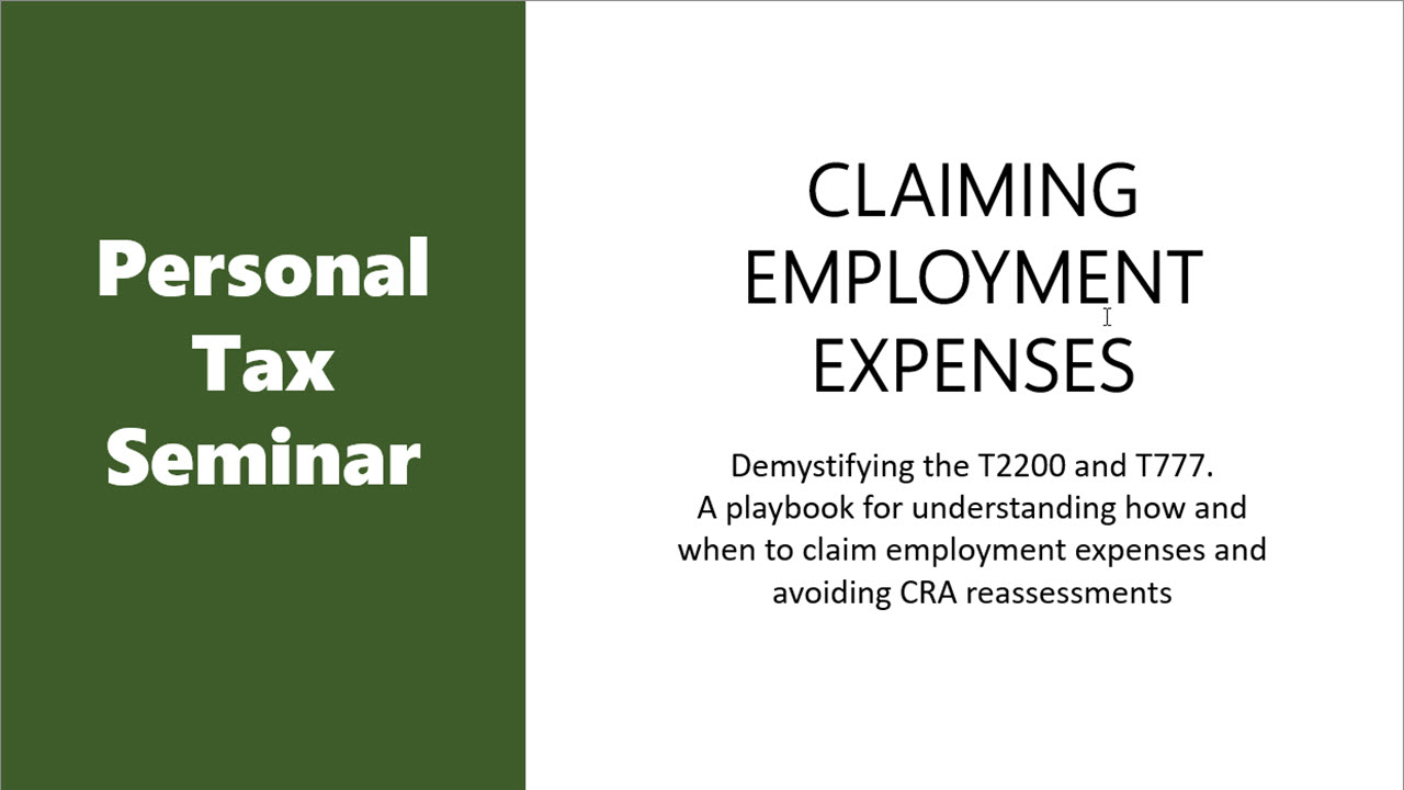 Product image for Personal Tax Seminar - Employment Income & Deductions