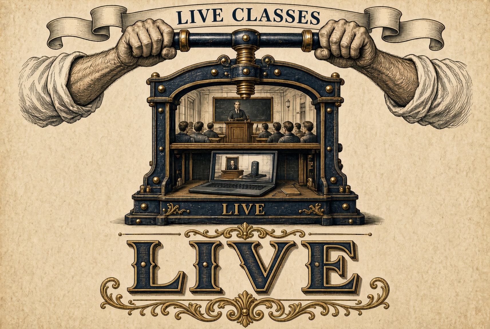 A logo showing the Test Crushers Live Classes option