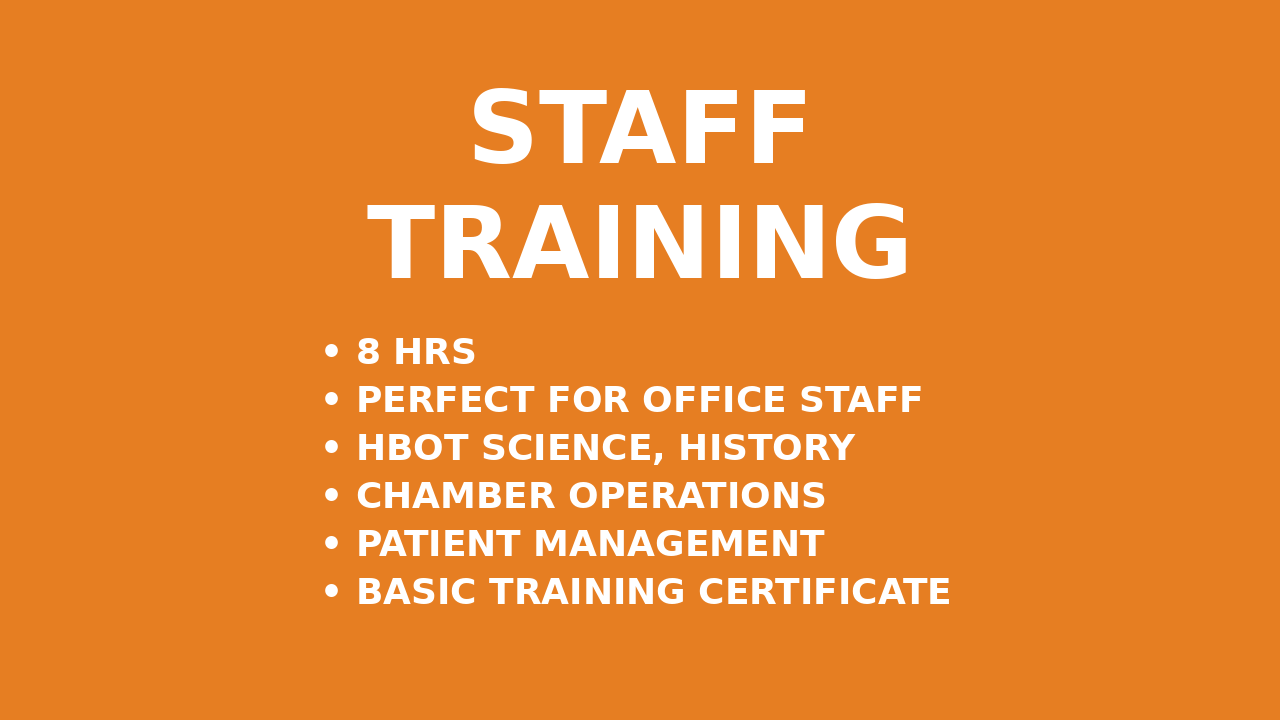 Product image for Hyperbaric Training For Staff