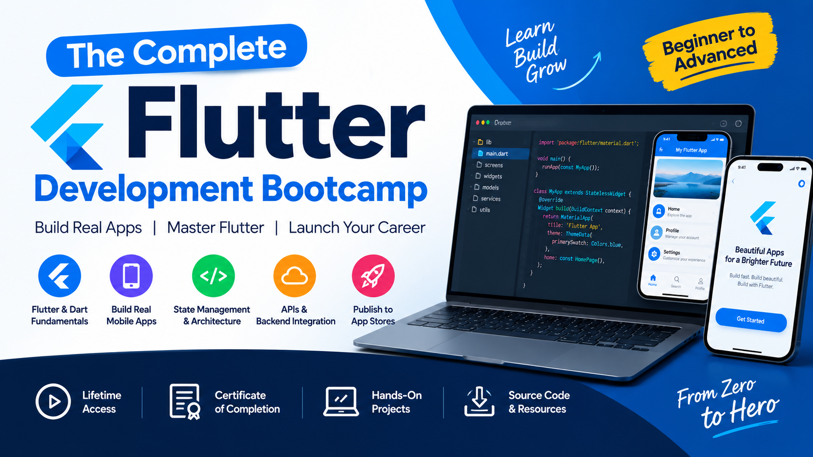 Product image for Flutter App Development Masterclass: Beginner to Advanced