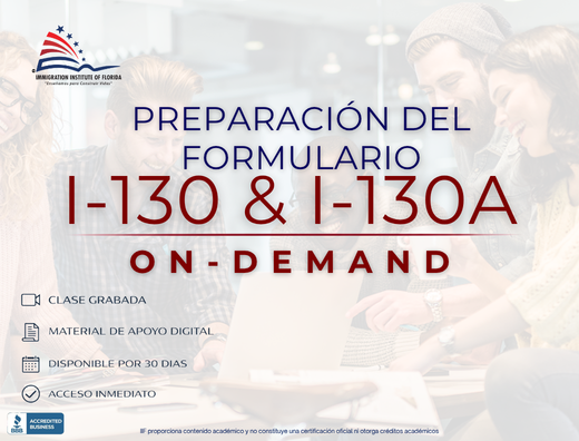 Product image for PREPARACION DEL FORMULARIO I-130 / I-130A