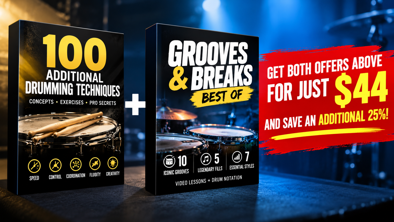 Product image for BUNDLE - Super Drummer Checklist + Grooves And Breaks BEST OF