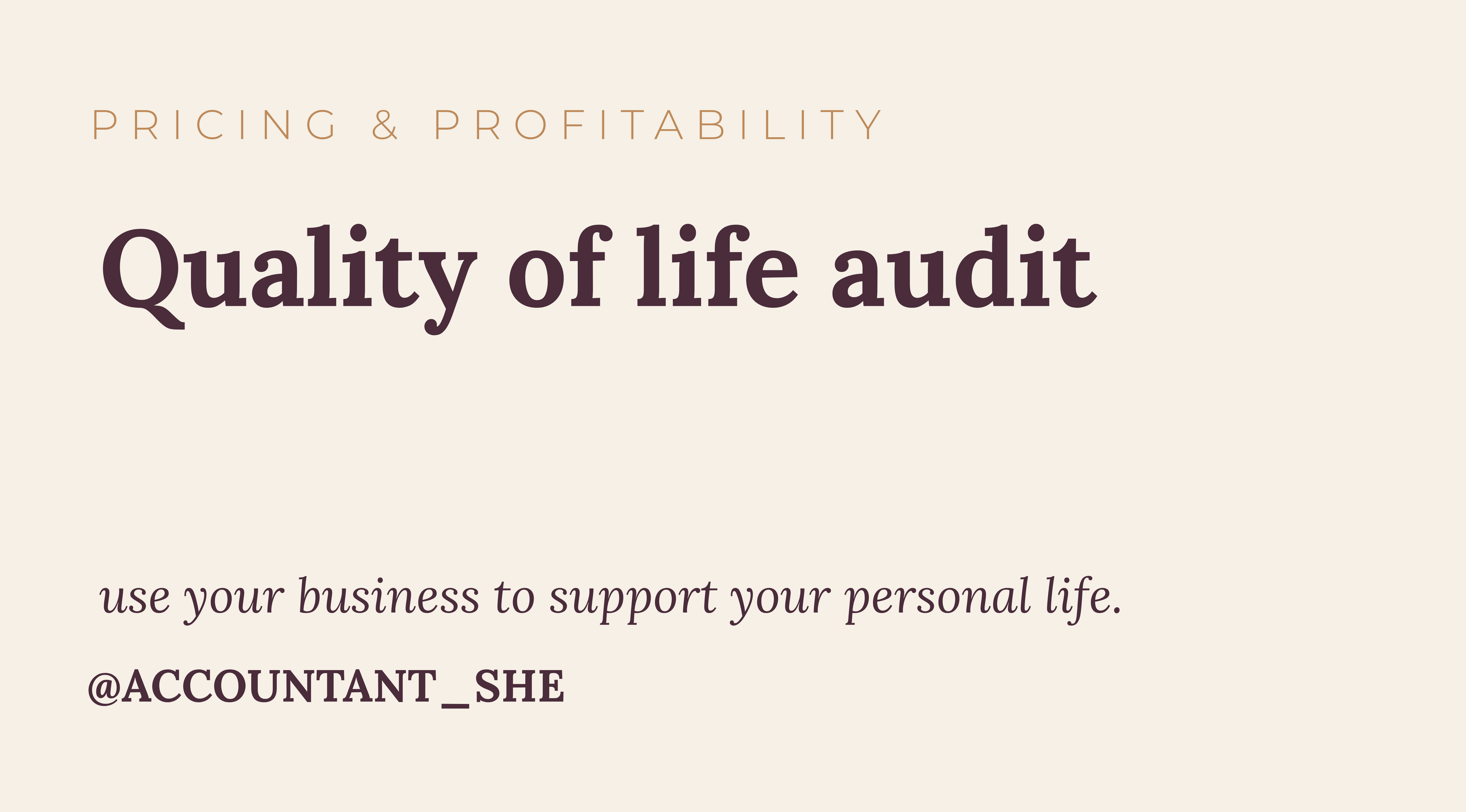 Product image for Quality of life audit for business owners