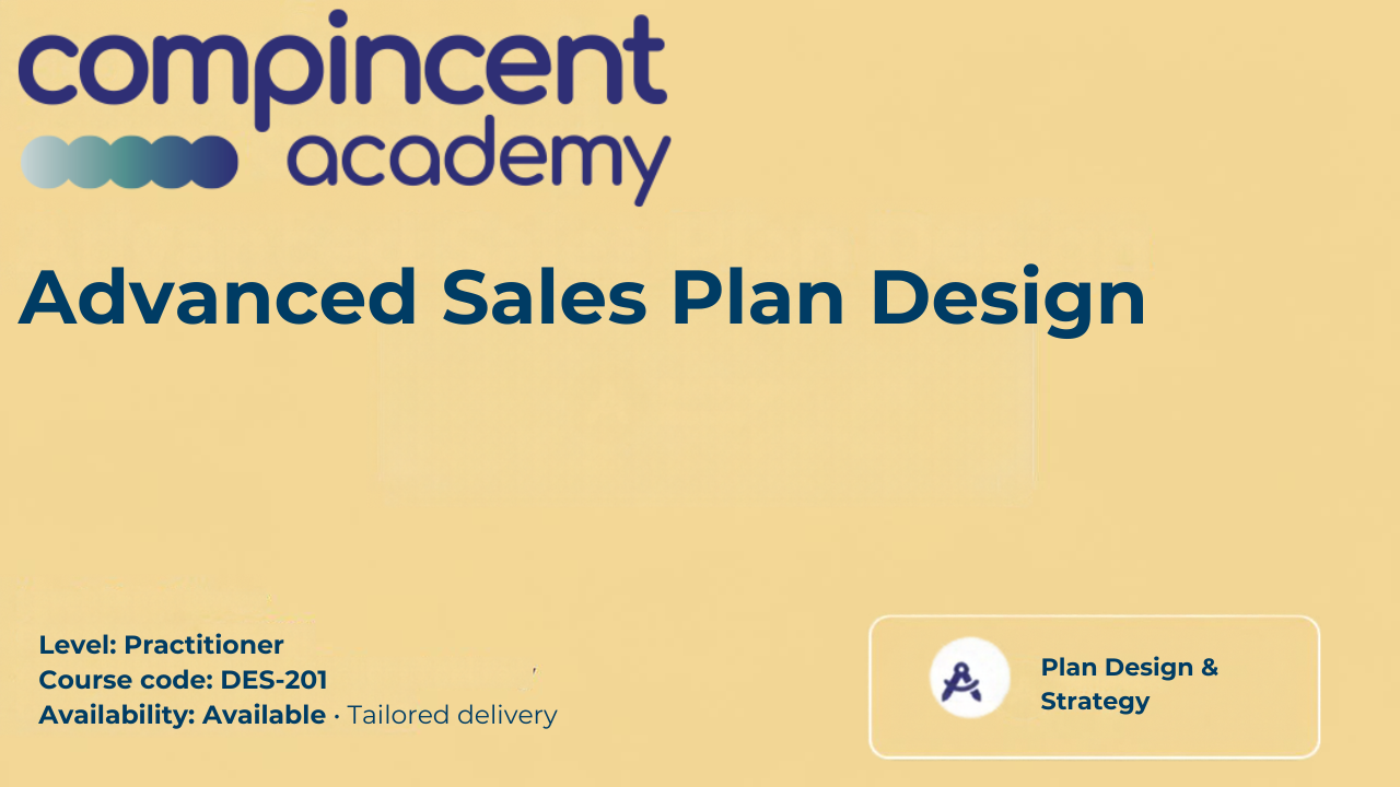 Product image for Advanced Sales Plan Design 