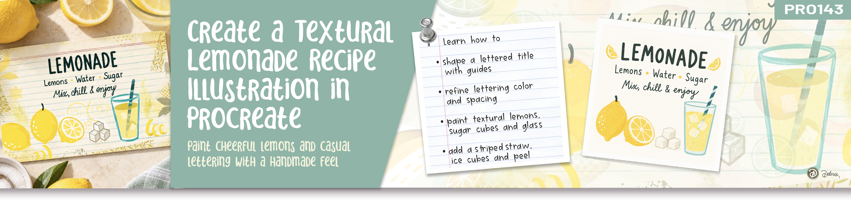 PRO 143 Create a Textural Lemonade Recipe Illustration in Procreate