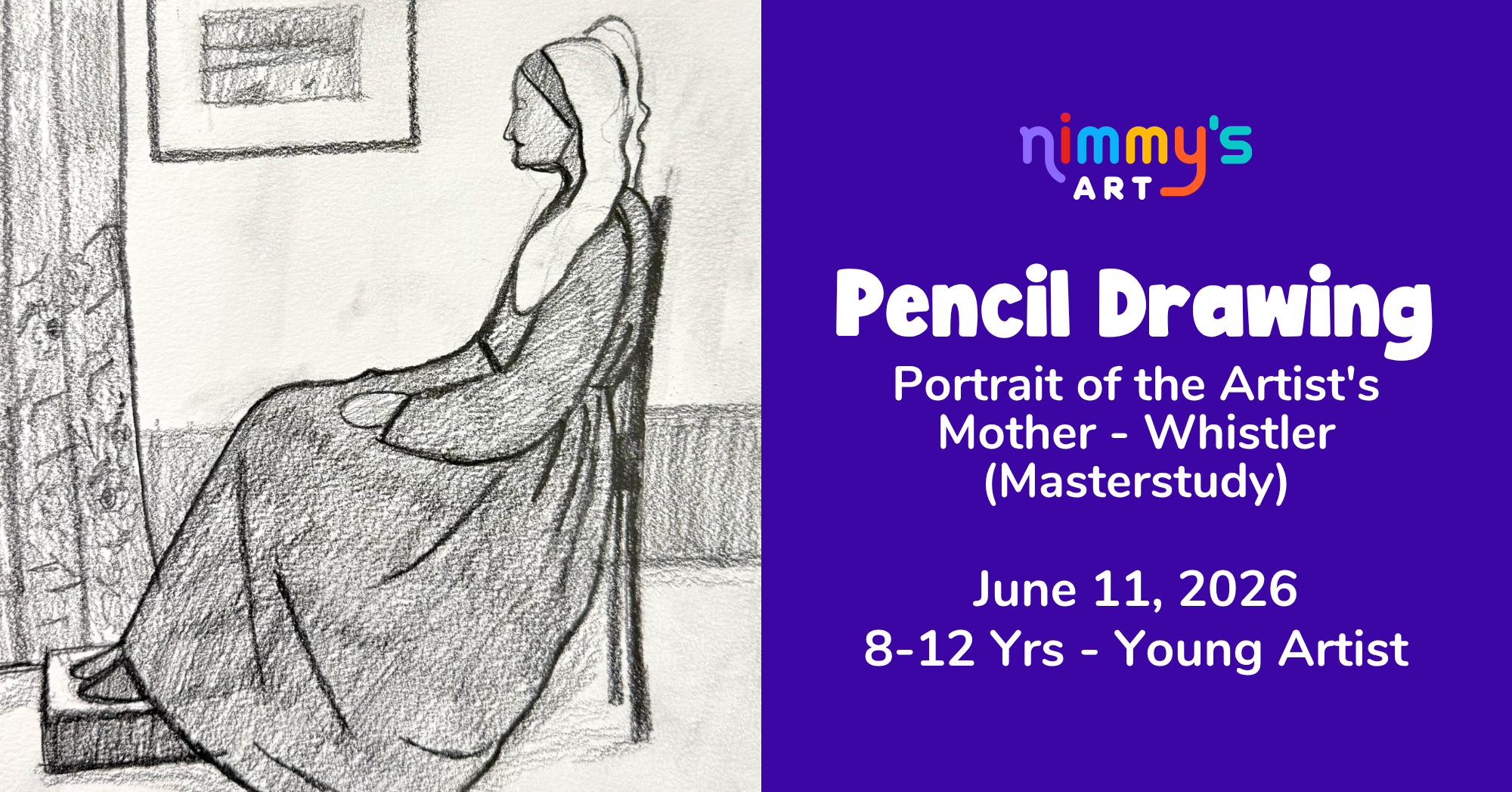 Product image for Pencil Drawing  -  Portrait of the Artist's Mother - Whistler (Masterstudy)