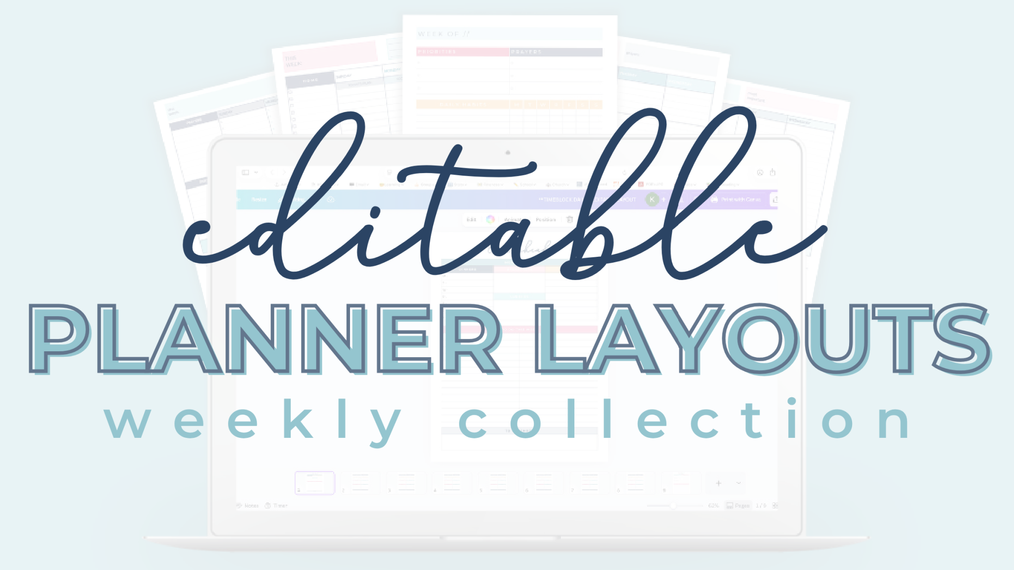 Product image for Editable S.O.S. Planner Layouts // Weekly Collection #1