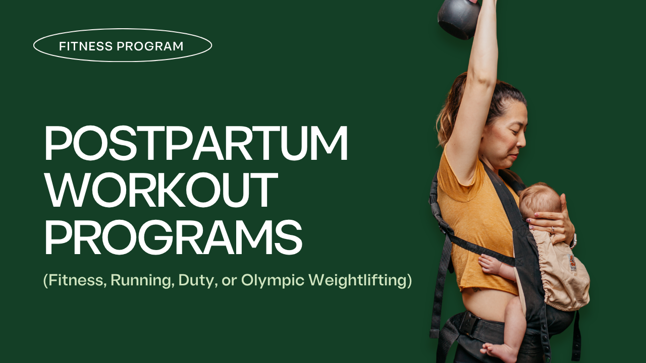 Product image for Postpartum Workout Programs (Fitness, Running, Duty, or Olympic Weightlifting)