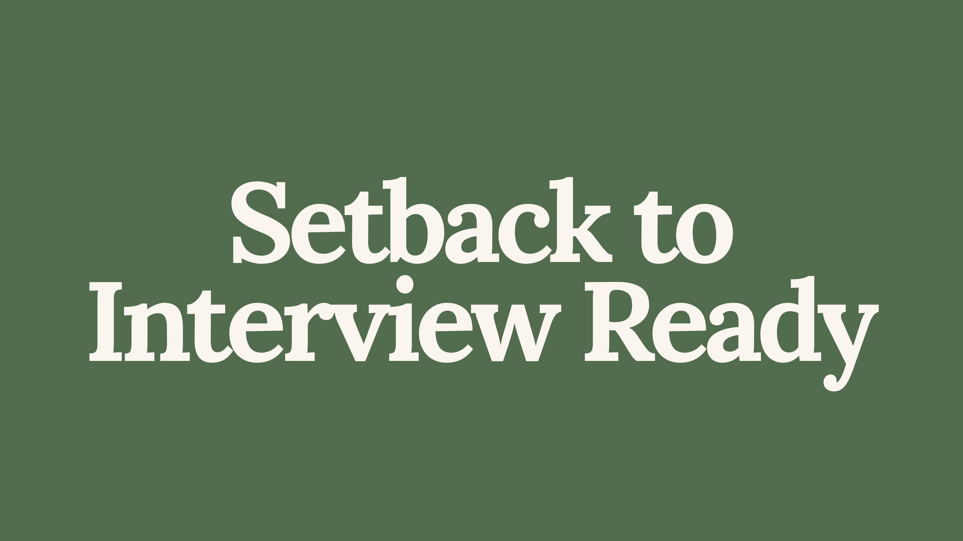 Product image for Setback to Interview Ready