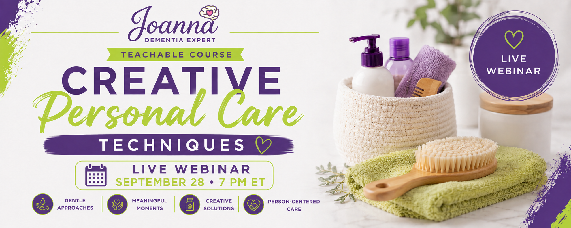 Joanna Dementia Expert - Creative Personal Care Techniques banner