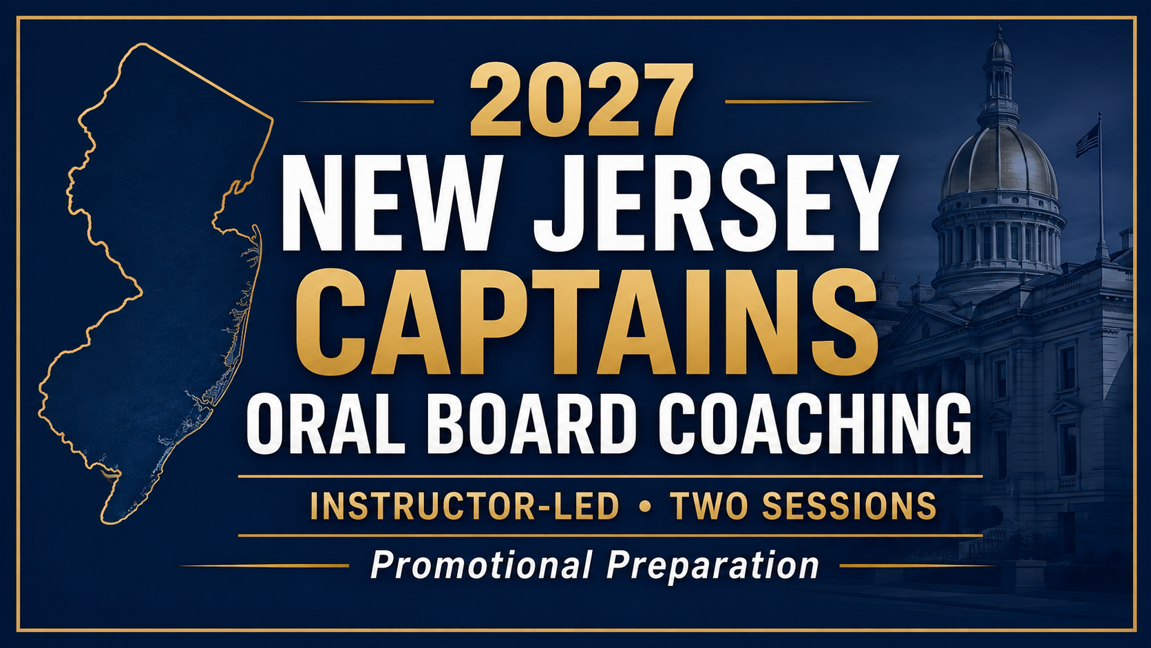 Product image for 2027 NJ Captain Civil Service Oral Board Coaching (Two-Sessions)