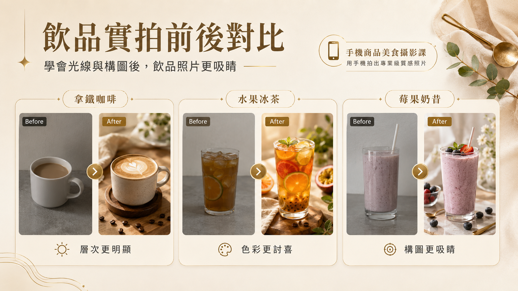 【手機商品美食攝影課】電商網拍必學拍出吸睛好賣相