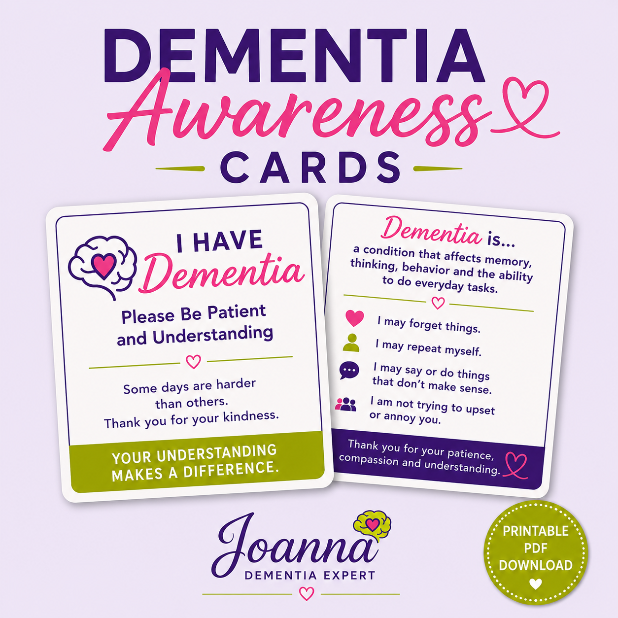 Product image for Dementia Awareness Cards