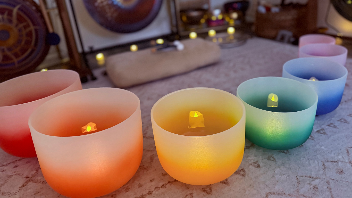 Product image for Crystal Singing Bowl Mastery: The Rainbow Chakra Bowl Set