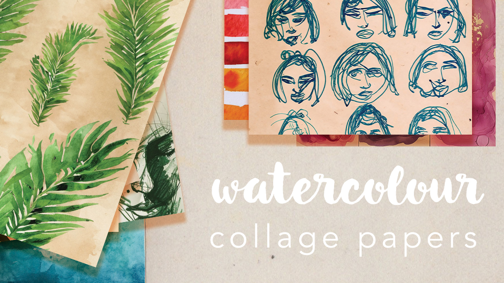 Product image for 50 Watercolour Collage Papers
