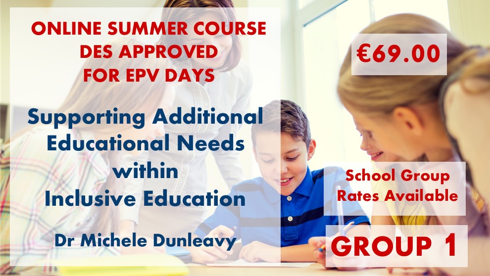Product image for Supporting Additional Educational Needs within Inclusive Education (2026 - Group 1) - EPV Approved Online Summer Course