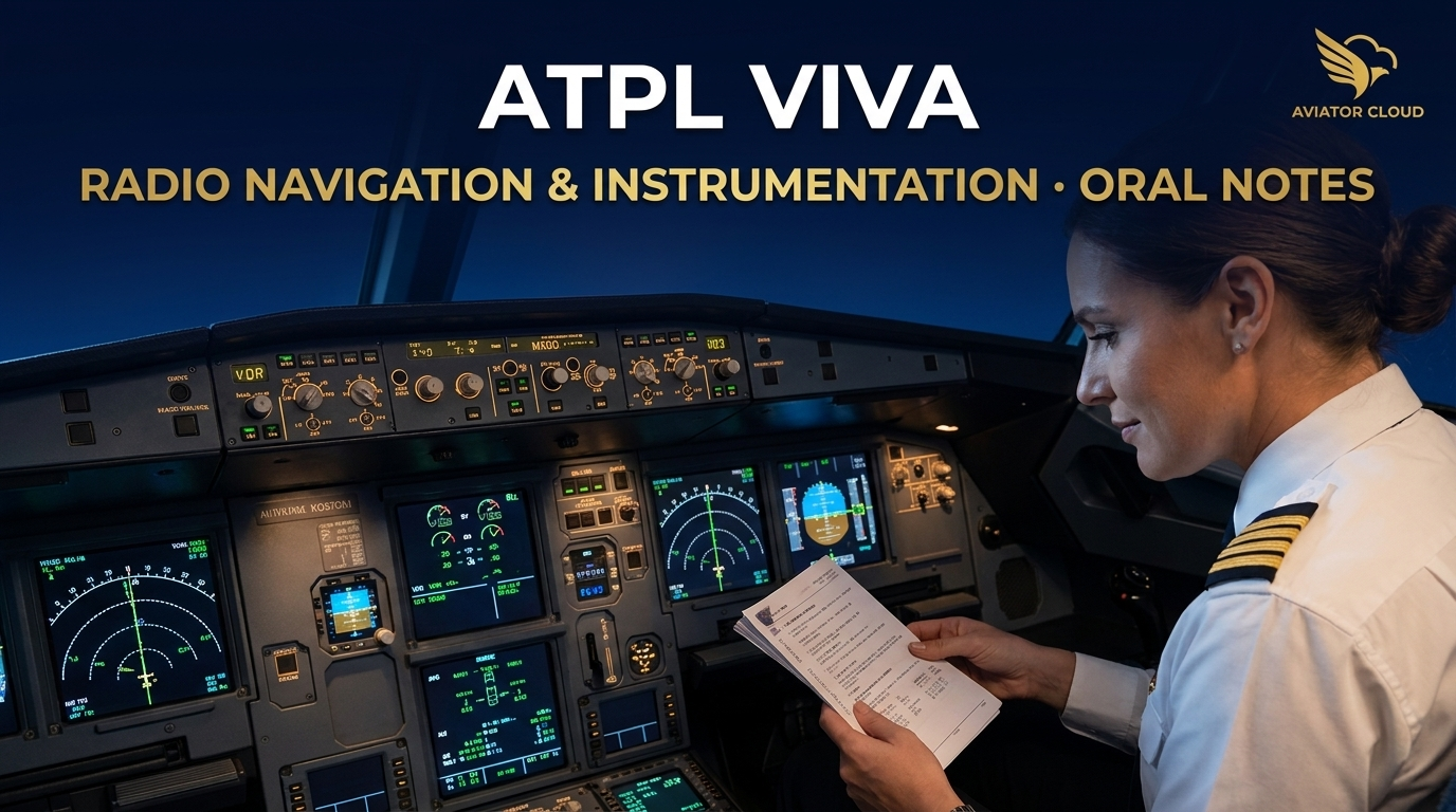 Product image for DGCA ATPL - Radio Navigation & Instrumentation Viva / Oral Notes pdf digital download