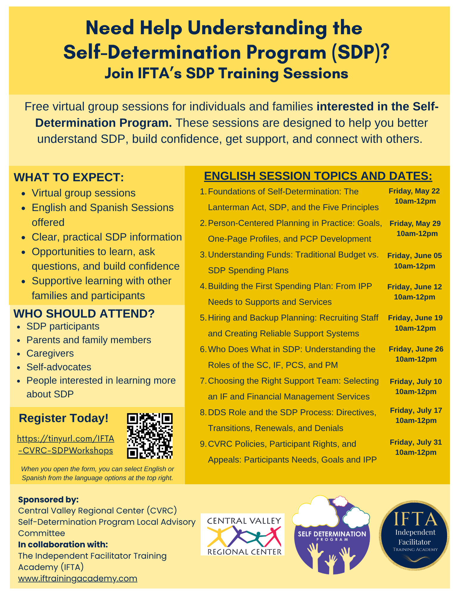 CVRC- SDP Training Series flyer
