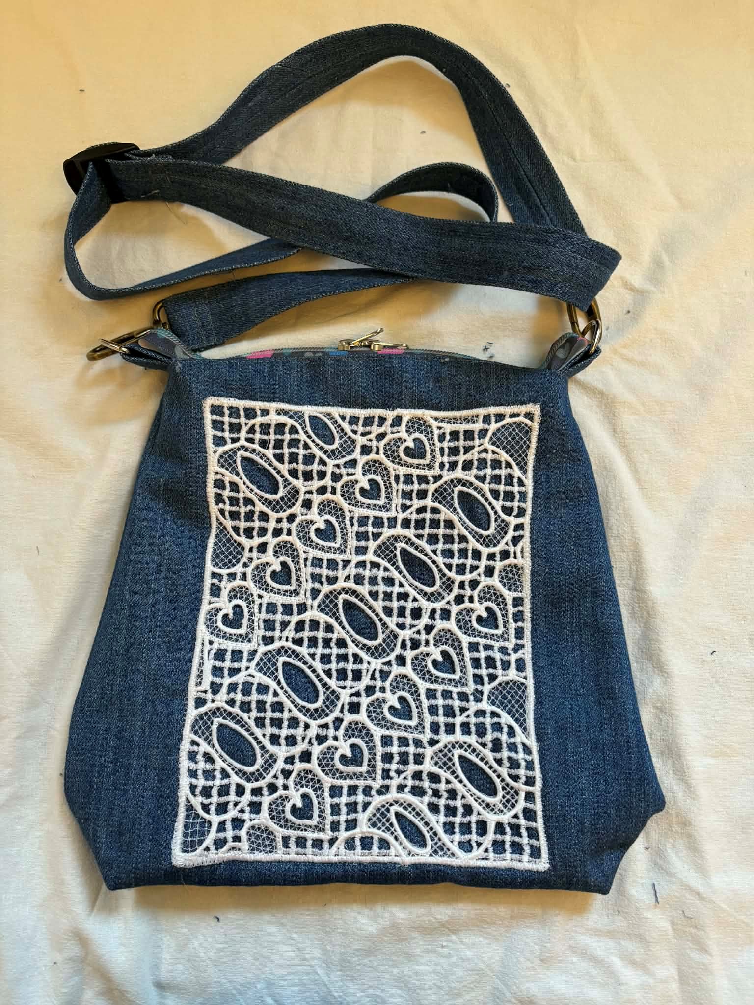 Product image for Free Standing Lace Jean Purse by Nanne Panne
