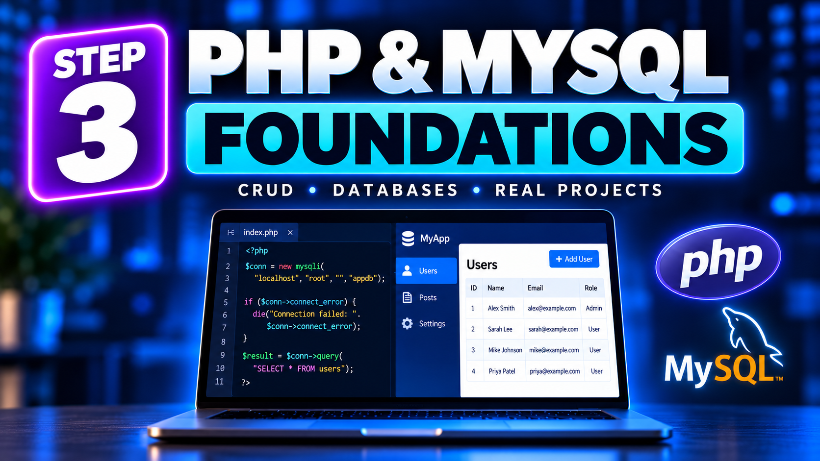 Product image for PHP and MySQL Foundations