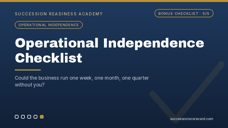 Product image for Operational Independence Checklist