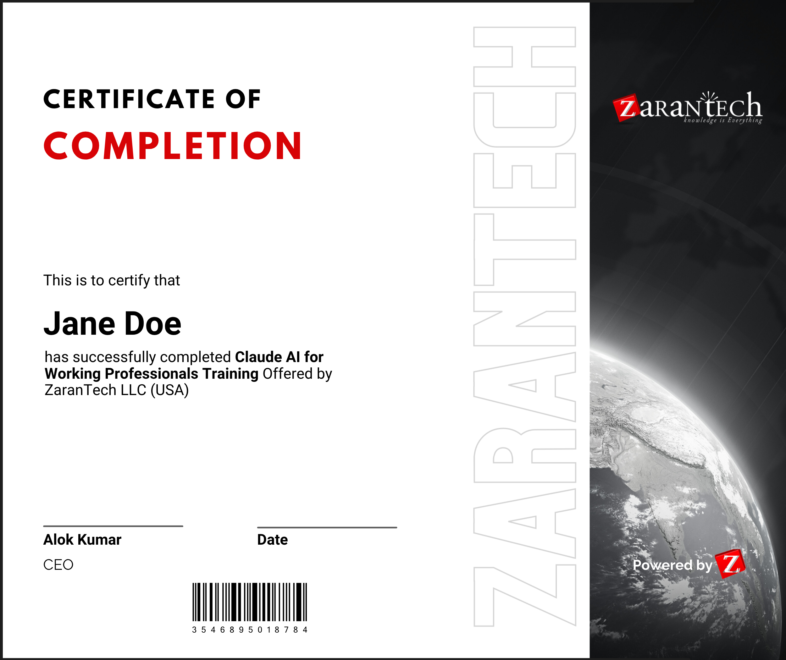 Claude AI for Working Professionals Certificate