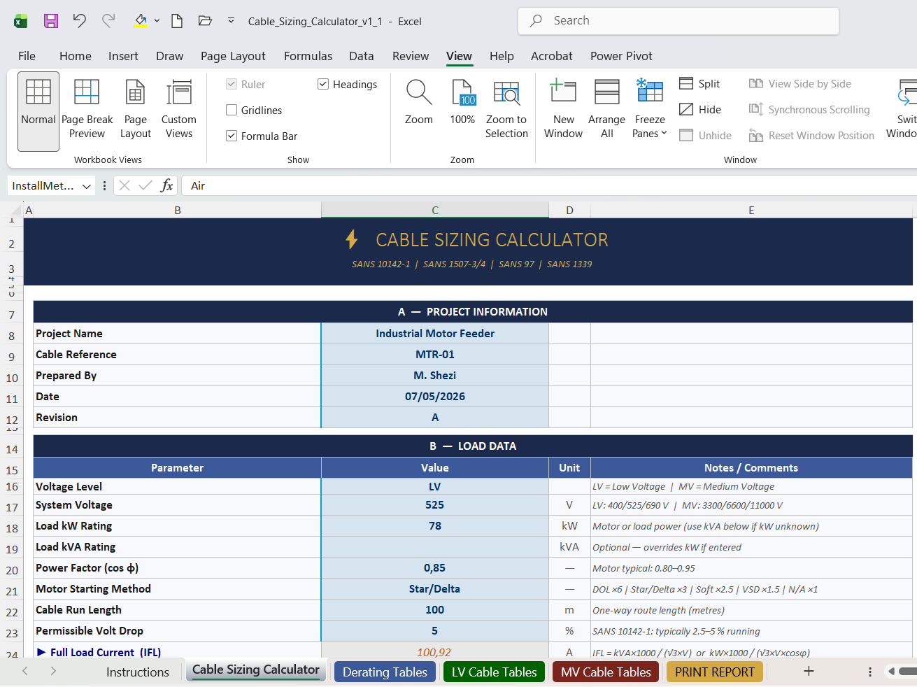 Project Information and Load Data