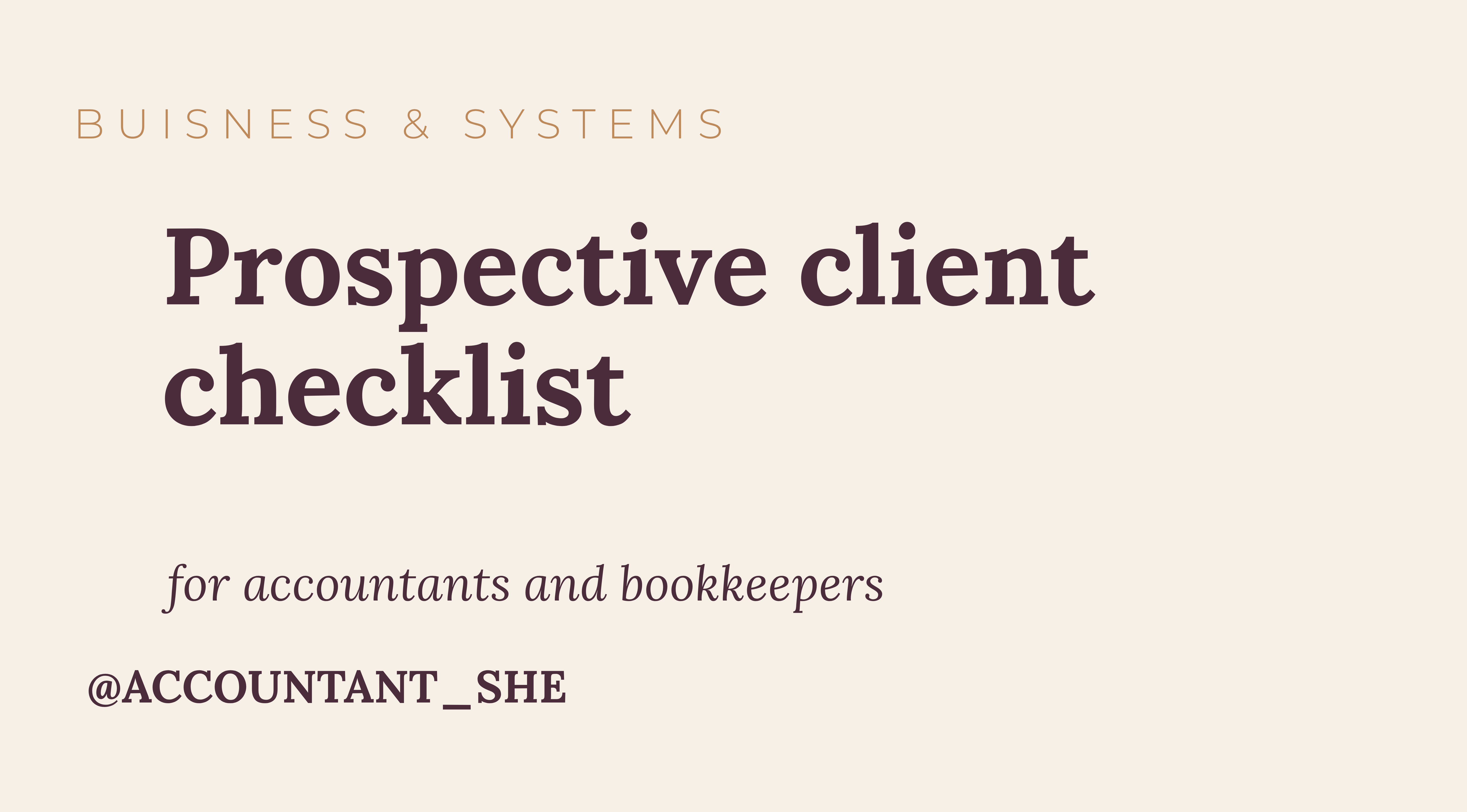 Product image for Prospective client checklist for accountants and bookkeepers