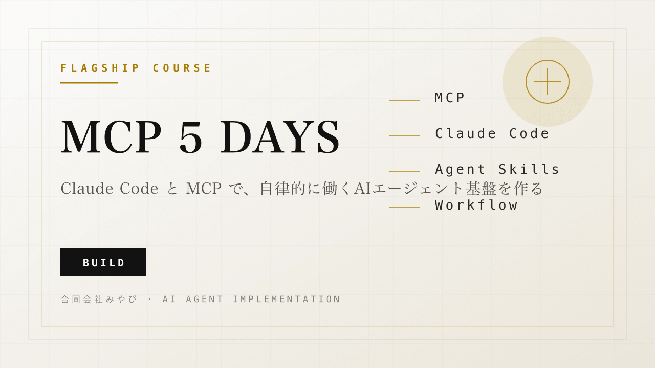MCP 5 DAYS チャレンジ：年末年始AIエージェント完全マスター の商品画像