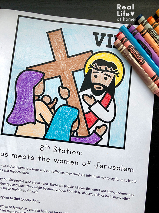 Stations of the Cross Reflections and Coloring Page