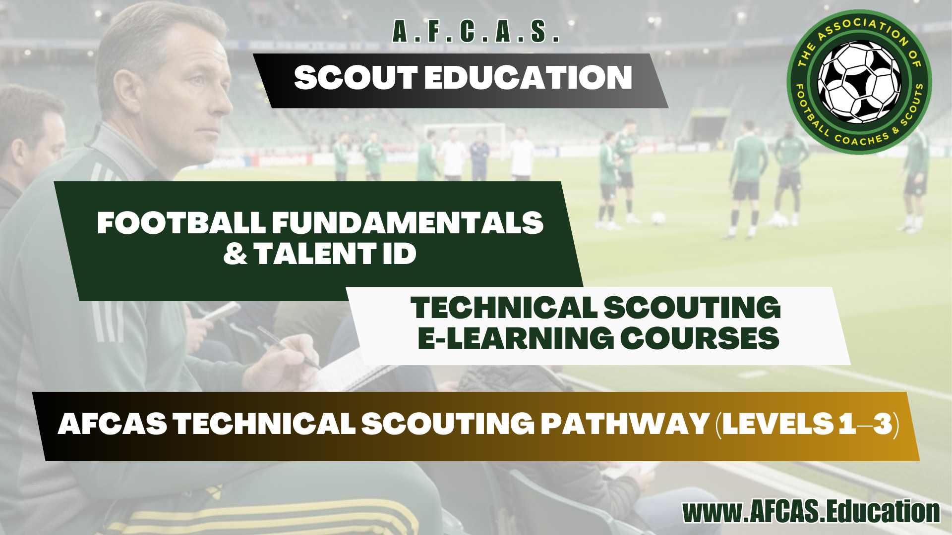 Product image for AFCAS TECHNICAL SCOUTING PATHWAY (LEVELS 1–3) – COMPLETE COURSE BUNDLE