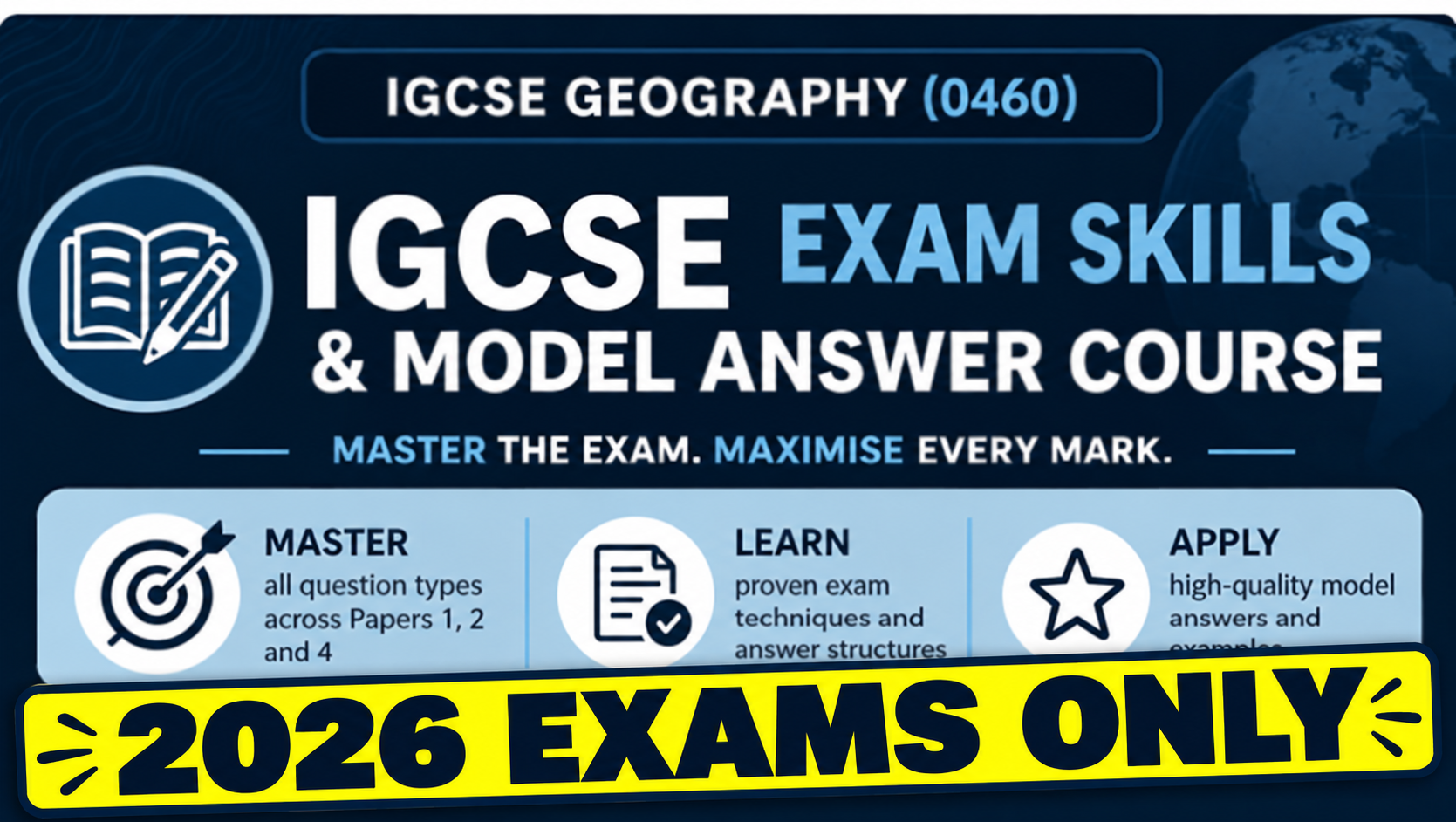 Product image for Former IGCSE Geography (CIE 0460) - Exam Skills and Model Answers - Ideal for sitting exams in 2026