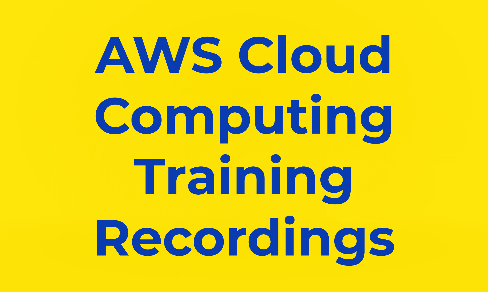 Product image for AWS (Amazon Web Services) Cloud Training Recordings