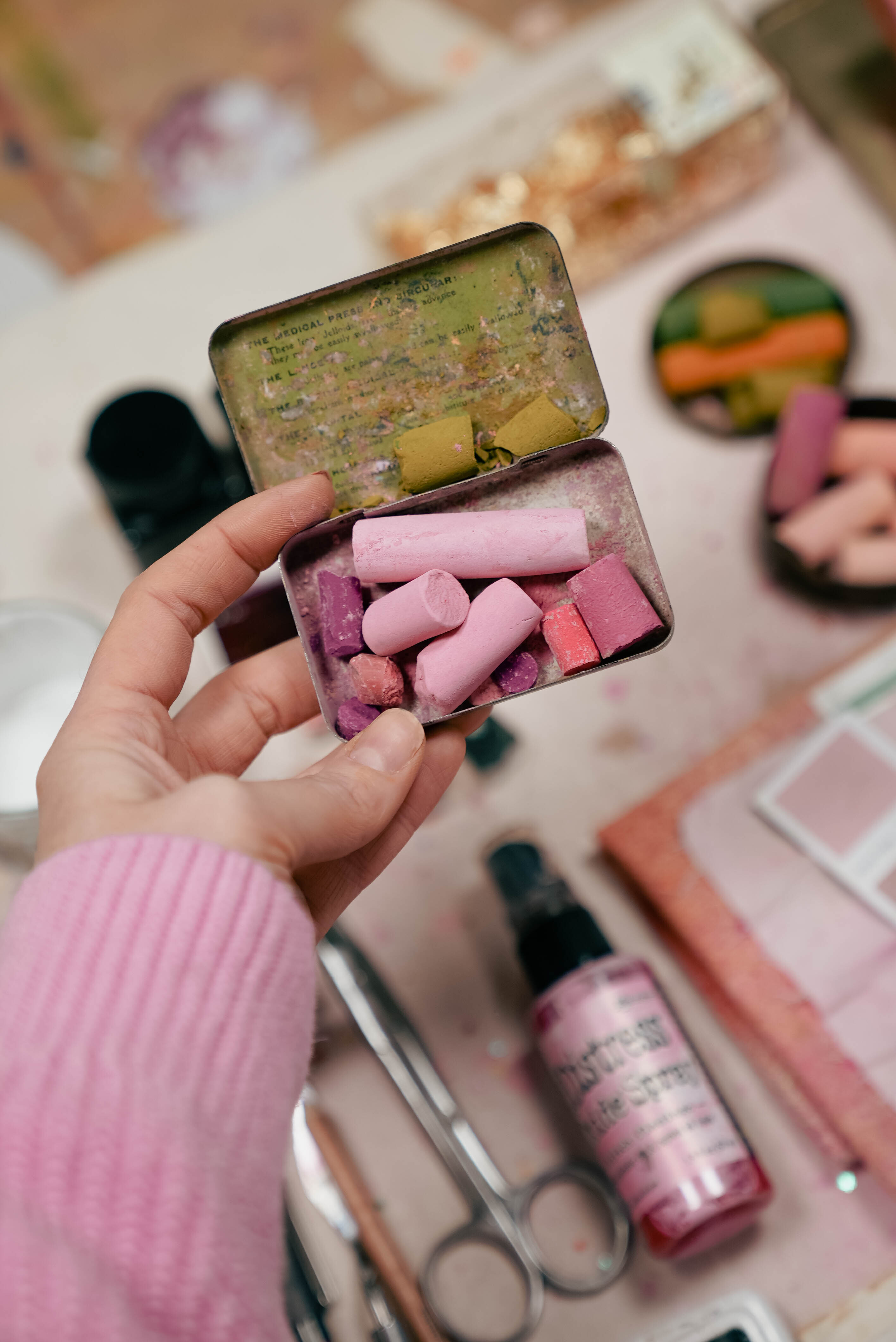 Dry pastels in various brands and colours