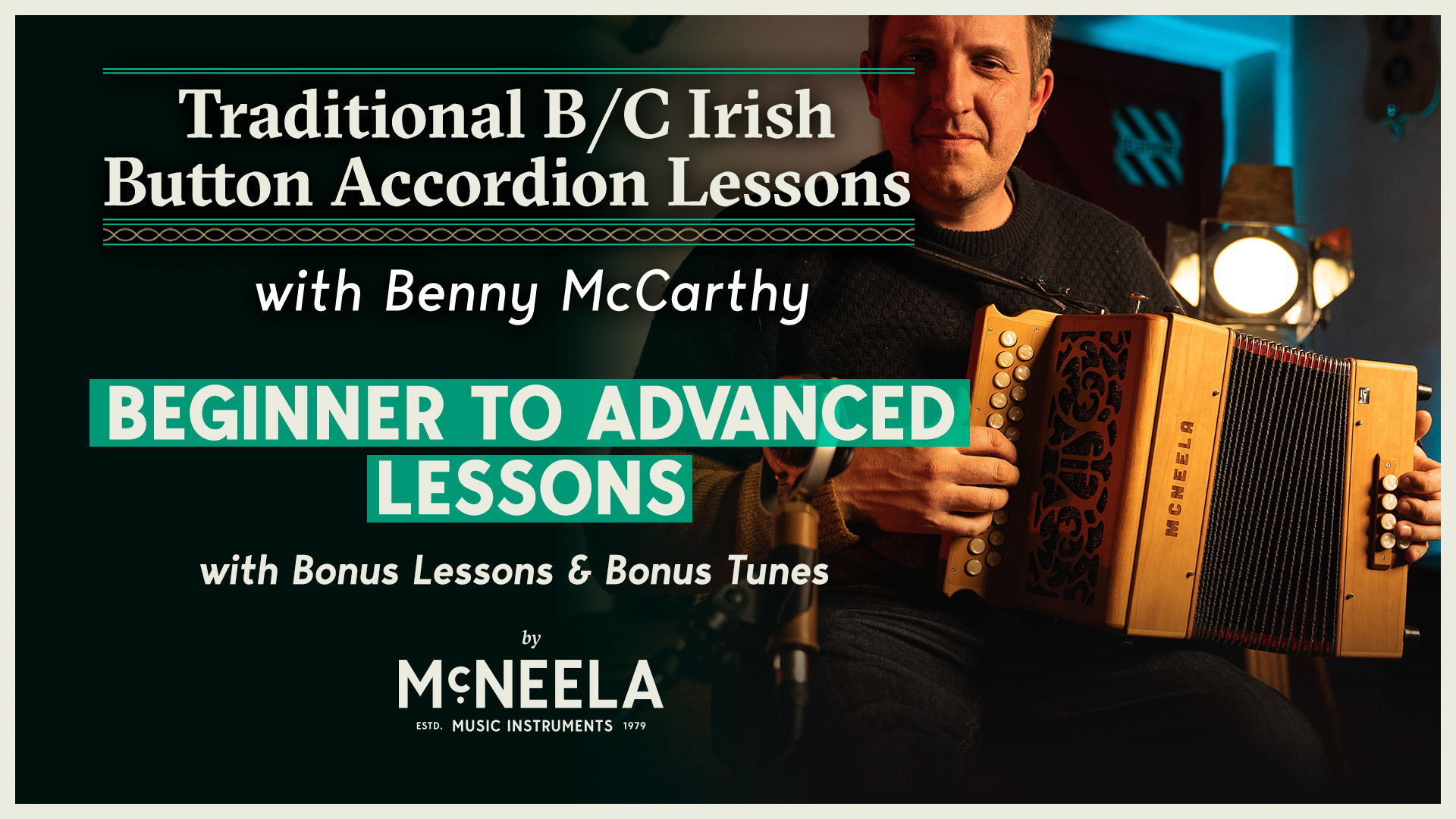 Product image for Complete Irish Button Accordion for Beginner to Master Level with Benny McCarthy
