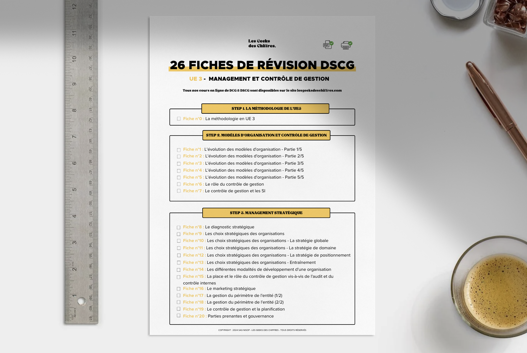 Image du produit pour 26 Fiches de révision (PDF) : DSCG UE3 Management et CDG