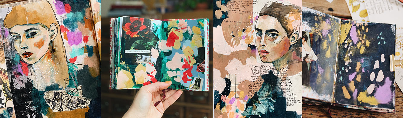 Examples of Kasia Avery artwork showcasing colour confidence and vibrant palettes