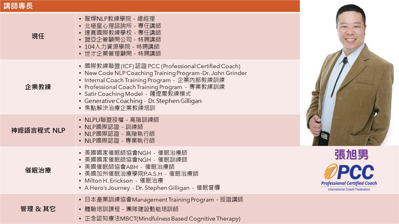 教練－張旭男老師－PCC企業教練
