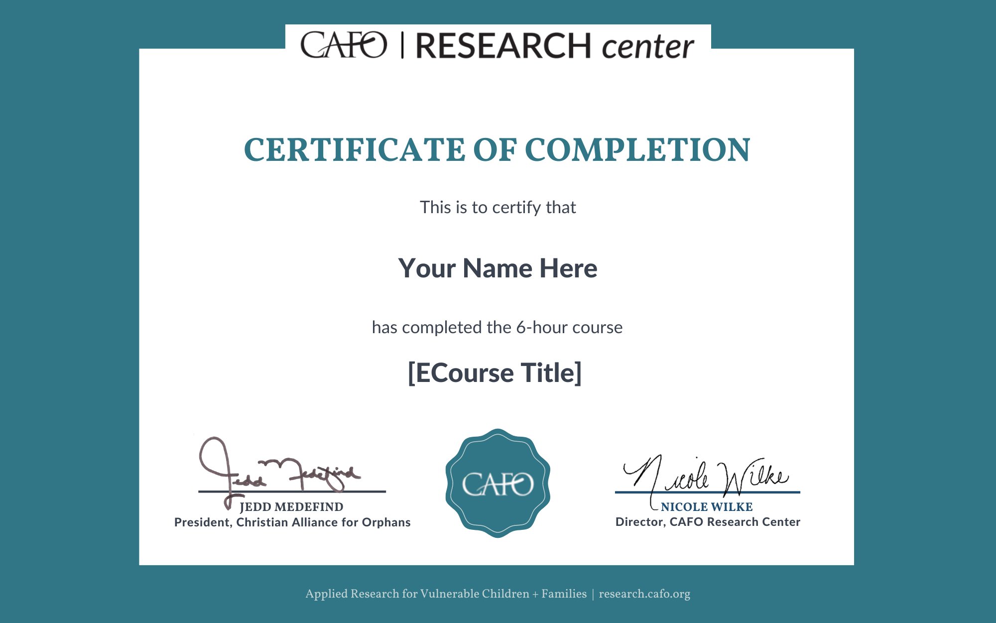Family Strengthening | CAFO Academy