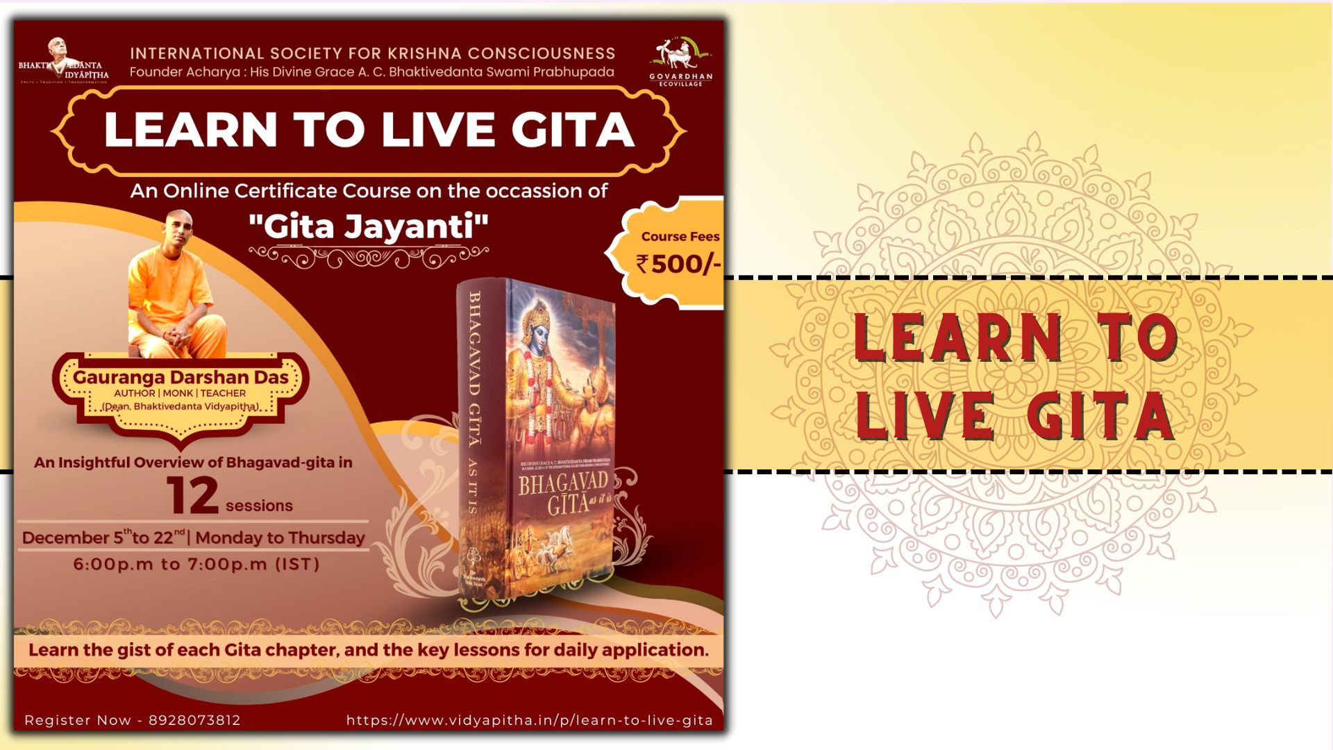 Product image for LTLG_EN_GDD_22: LEARN TO LIVE GITA