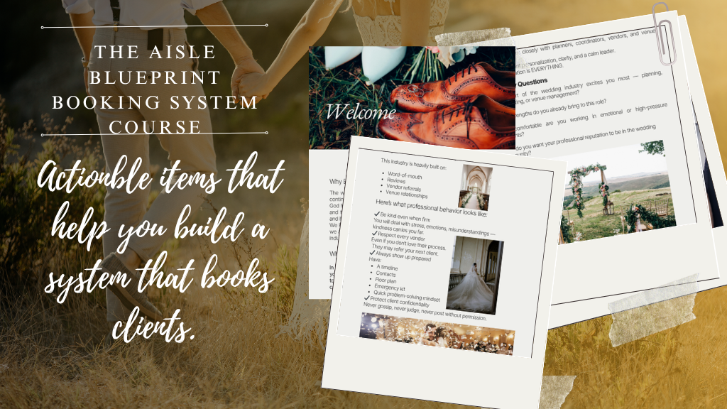 Product image for The Aisle Blueprint Booking System Course