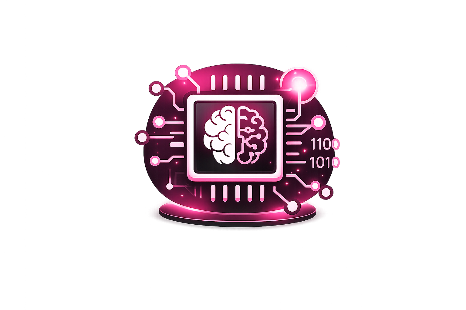 Image of human brain with computer code around it