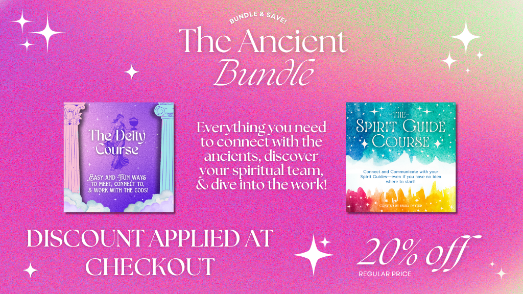 Product image for The Ancient Bundle 🏺 (The Deity Course + The Spirit Guide Course) **USE COUPON BUNDLEANDSAVE for 20% off!**