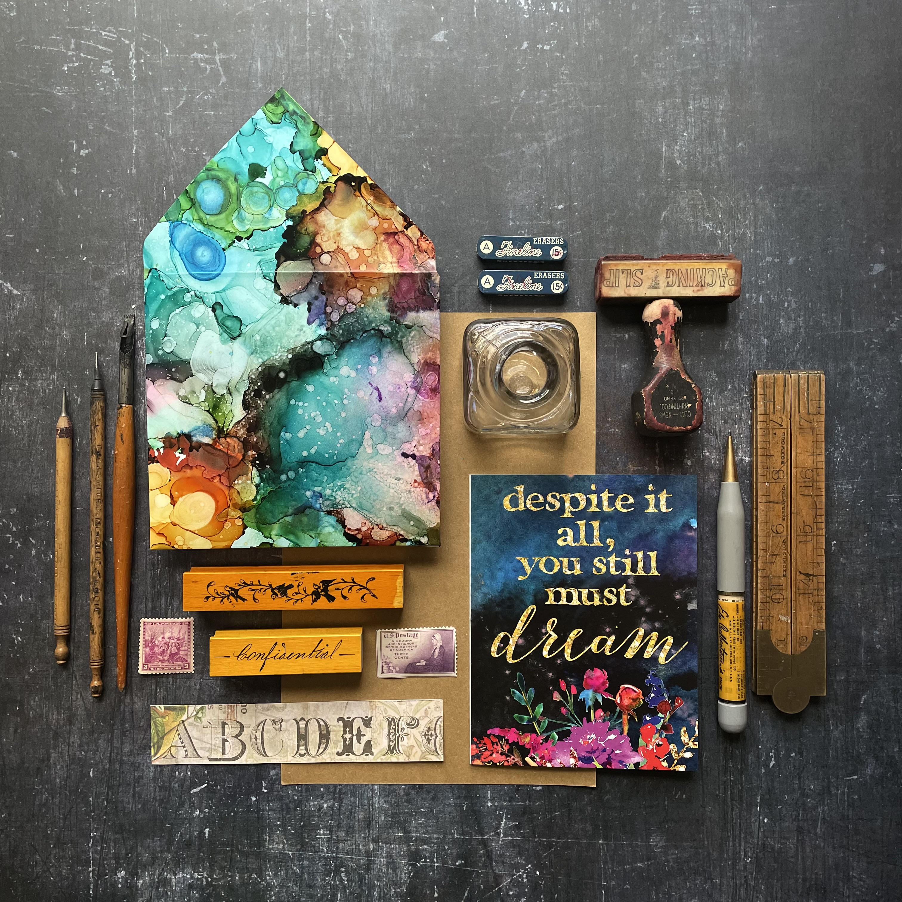 Alcohol Ink Envelope