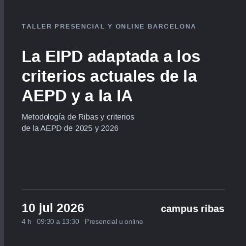 Imagen de producto para Taller EIPD e Inteligencia Artificial